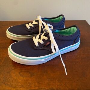 EUC Vans Blue and White Canvas Sneakers Size 2.5